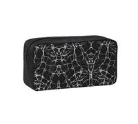 VCzsdff Black Marble Printed Pen Case Roomy Stationery Organizer Durable Zip Bag Polyester Pouch for College Work Commute