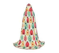 VCzsdff Bugs Cartoon Pattern Gothic Medieval Hooded Cape For Teenagers Cosplay Costume Renaissance Fair Stage Theater Robe
