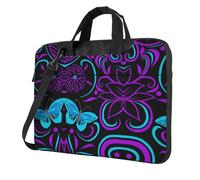 VCzsdff Butterfly On Beautiful Flower Print Shockproof Laptop Bag Heavy Duty Oxford Cloth Shoulder Case Padded Computer Briefcase For Travel