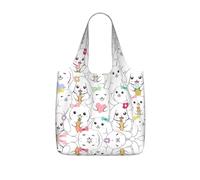VCzsdff Cartoon Cute Animals Rabbit Print Foldable Grocery Tote Reusable Market Bag 25l Lightweight Polyester Shoulder Carryall