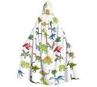 VCzsdff Cartoon Dinosaur Images Printing Carnival Party Supplies,Adult Economic Hooded Cloak,Hooded Cloak 57.8 Inches Length For Halloween