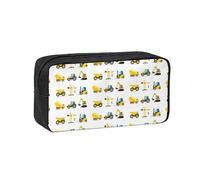 VCzsdff Cartoon Heavy Machinery Truck Printed Pen Case Roomy Stationery Organizer Durable Zip Bag Polyester Pouch for College Work Commute