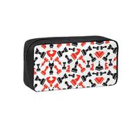 VCzsdff Chess Pattern Printed Pen Case Roomy Stationery Organizer Durable Zip Bag Polyester Pouch for College Work Commute