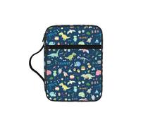 VCzsdff Colorful Elephant and Lea Printed Scripture Storage Bag, Water Resistant Stationery Holder, Church Worship Study Case