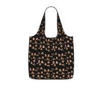 VCzsdff Cute Brown Cartoon Owls Print Foldable Grocery Tote Reusable Market Bag 25l Lightweight Polyester Shoulder Carryall
