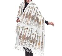 VCzsdff Cute Cartoon Funny Giraffes Printing Stylish Scarfs Fall Winter Scarves Christmas Shawls And Wraps For Women For All Season Gift