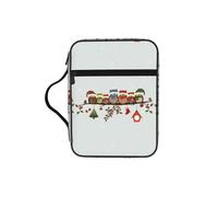VCzsdff Cute Christmas Owls on Branch Printed Scripture Storage Bag, Water Resistant Stationery Holder, Church Worship Study Case