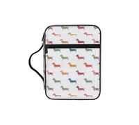 VCzsdff Cute Dachshound Dogs Printed Scripture Storage Bag, Water Resistant Stationery Holder, Church Worship Study Case