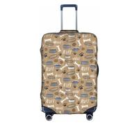 VCzsdff Cute Dog Bone Bowl Woof Paw Printing Luggage Cover Washable Suitcase Protector Anti Scratch Suitcase Cover Fits 18 to 32 Inch Luggage