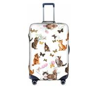 VCzsdff Cute Kitten Butterfly Printing Luggage Cover Washable Suitcase Protector Anti Scratch Suitcase Cover Fits 18 to 32 Inch Luggage