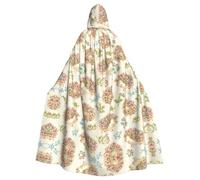 VCzsdff Floral Hedgehogs Printing Carnival Party Supplies,Adult Economic Hooded Cloak,Hooded Cloak 57.8 Inches Length For Halloween