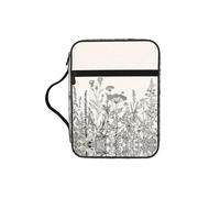 VCzsdff Floral Herbs Botanical Engraving Printed Scripture Storage Bag, Water Resistant Stationery Holder, Church Worship Study Case