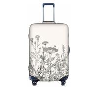 VCzsdff Floral Herbs Botanical Engraving Printing Luggage Cover Washable Suitcase Protector Anti Scratch Suitcase Cover Fits 18 to 32 Inch Luggage