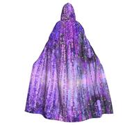 VCzsdff Floral Tree Adult Polyester Hooded Cape,Halloween Hooded Robe With Bow Tie,Cosplay Cape