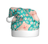 VCzsdff Flower Cute Pig Pattern Printing Unisex Adult Annual Ceremony 1 Pcs Christmas Headbands Decoration Xmas Tree Snowman Santa Hat