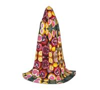 VCzsdff Fruit Picture-Standard Gothic Medieval Hooded Cape For Teenagers Cosplay Costume Renaissance Fair Stage Theater Robe