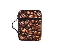 VCzsdff Funny Roasted Coffee Beans Printed Scripture Storage Bag, Water Resistant Stationery Holder, Church Worship Study Case