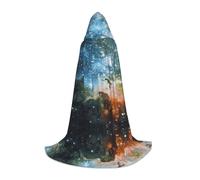 VCzsdff Galaxy Space Gothic Medieval Hooded Cape For Teenagers Cosplay Costume Renaissance Fair Stage Theater Robe