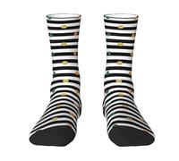 VCzsdff Glitter Rainbow Polka Dot Stripe Black And White Printing Color Block Mid Calf Socks Winter Warm Adult Socks No Foot Pressure Fits 36 To 45 Foot Length