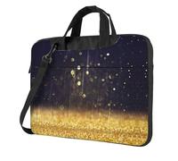 VCzsdff Gold Sparkling Star Print Shockproof Laptop Bag Heavy Duty Oxford Cloth Shoulder Case Padded Computer Briefcase For Travel