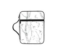 VCzsdff Gray Woods and Birds Printed Scripture Storage Bag, Water Resistant Stationery Holder, Church Worship Study Case