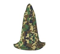 VCzsdff Green Military Camo Gothic Medieval Hooded Cape For Teenagers Cosplay Costume Renaissance Fair Stage Theater Robe