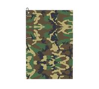 VCzsdff Green Military Camo Printing Durable Golf Towel,Microfiber Waffle Golf Towel With Carabiner Clip,Must Have Golf Accessories