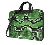 VCzsdff Green Snakeskin Print Shockproof Laptop Bag Heavy Duty Oxford Cloth Shoulder Case Padded Computer Briefcase For Travel
