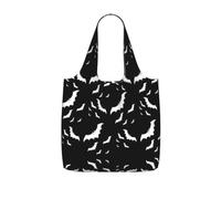 VCzsdff Halloween Flying Bats Print Foldable Grocery Tote Reusable Market Bag 25l Lightweight Polyester Shoulder Carryall