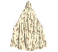 VCzsdff Hand Drawn Giraffes Printing Carnival Party Supplies,Adult Economic Hooded Cloak,Hooded Cloak 57.8 Inches Length For Halloween
