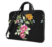 VCzsdff Hand Painted Flower Print Shockproof Laptop Bag Heavy Duty Oxford Cloth Shoulder Case Padded Computer Briefcase For Travel
