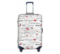 VCzsdff I Love You Words with Hearts Printing Luggage Cover Washable Suitcase Protector Anti Scratch Suitcase Cover Fits 18 to 32 Inch Luggage