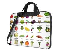 VCzsdff Introduction Of Various Vegetables Print Shockproof Laptop Bag Heavy Duty Oxford Cloth Shoulder Case Padded Computer Briefcase For Travel