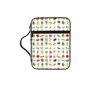 VCzsdff Introduction of Various Vegetables Printed Scripture Storage Bag, Water Resistant Stationery Holder, Church Worship Study Case