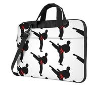 VCzsdff Karate Boy Vector Changeable Belt Color Print Shockproof Laptop Bag Heavy Duty Oxford Cloth Shoulder Case Padded Computer Briefcase For Travel