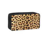 VCzsdff Leopard Skin Pattern Printed Pen Case Roomy Stationery Organizer Durable Zip Bag Polyester Pouch for College Work Commute