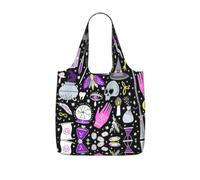 VCzsdff Magic Witch Witchcraft Bohemian Drawing Print Foldable Grocery Tote Reusable Market Bag 25l Lightweight Polyester Shoulder Carryall