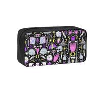 VCzsdff Magic Witch Witchcraft Bohemian Drawing Printed Pen Case Roomy Stationery Organizer Durable Zip Bag Polyester Pouch for College Work Commute