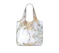 VCzsdff Marble Print Foldable Grocery Tote Reusable Market Bag 25l Lightweight Polyester Shoulder Carryall