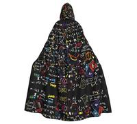 VCzsdff Math Formula Printing Carnival Party Supplies,Adult Economic Hooded Cloak,Hooded Cloak 57.8 Inches Length For Halloween