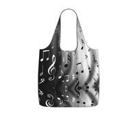 VCzsdff Music Notes Print Print Foldable Grocery Tote Reusable Market Bag 25l Lightweight Polyester Shoulder Carryall