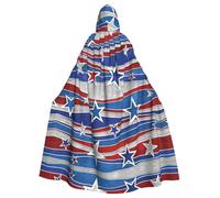VCzsdff Patriotic Stars Independence Day Printing Carnival Party Supplies,Adult Economic Hooded Cloak,Hooded Cloak 57.8 Inches Length For Halloween