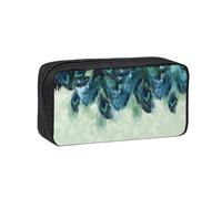 VCzsdff Peacock Feather Pattern Printed Pen Case Roomy Stationery Organizer Durable Zip Bag Polyester Pouch for College Work Commute