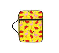 VCzsdff Pink Flamingo and Watermelon Printed Scripture Storage Bag, Water Resistant Stationery Holder, Church Worship Study Case