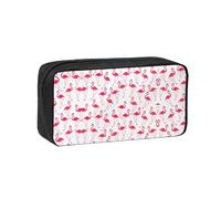 VCzsdff Pink Flamingo Pattern Printed Pen Case Roomy Stationery Organizer Durable Zip Bag Polyester Pouch for College Work Commute
