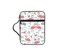 VCzsdff Pink Flamingo. Printed Scripture Storage Bag, Water Resistant Stationery Holder, Church Worship Study Case