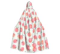 VCzsdff Pink Peach Pattern Printing Carnival Party Supplies,Adult Economic Hooded Cloak,Hooded Cloak 57.8 Inches Length For Halloween