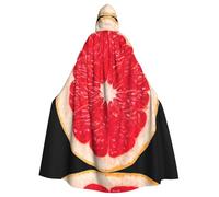 VCzsdff Pink Ripe Grapefruit Slice Adult Polyester Hooded Cape,Halloween Hooded Robe With Bow Tie,Cosplay Cape