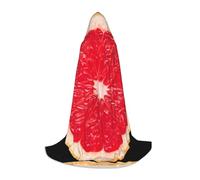 VCzsdff Pink Ripe Grapefruit Slice Gothic Medieval Hooded Cape For Teenagers Cosplay Costume Renaissance Fair Stage Theater Robe