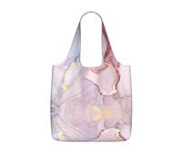 VCzsdff Purple And Gold Marble Print Foldable Grocery Tote Reusable Market Bag 25l Lightweight Polyester Shoulder Carryall